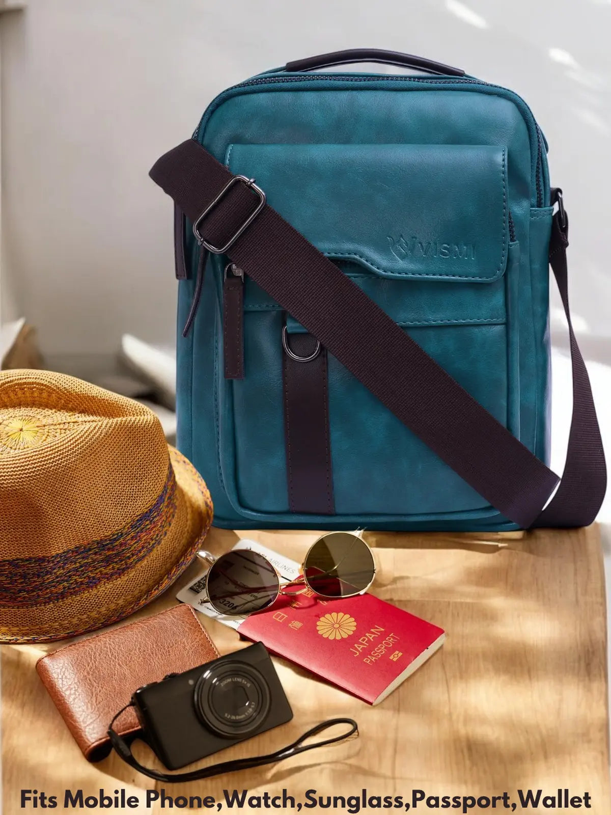 Timeless Alpha Men's Messenger Bag - Teal Blue