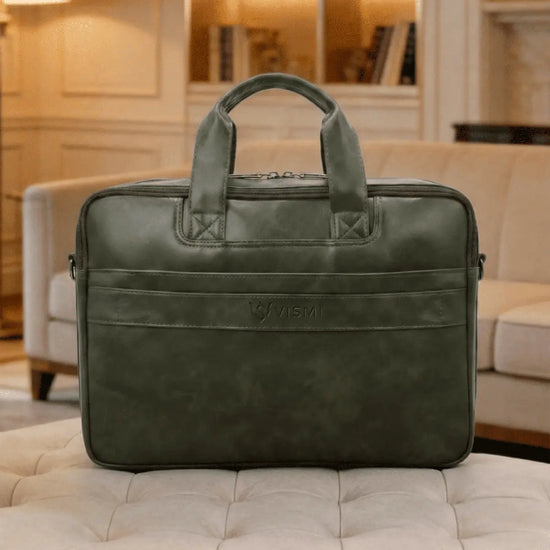 Timeless Urban Laptop Messenger Briefcase Bag - Olive Green
