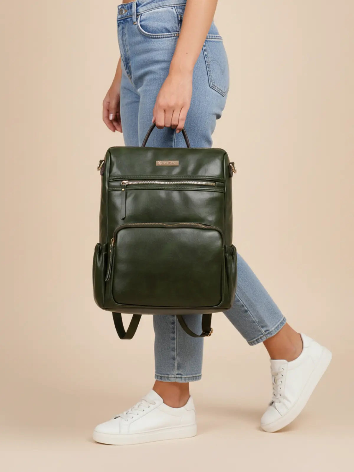 Timeless Diva Women Laptop Backpack - Olive Green
