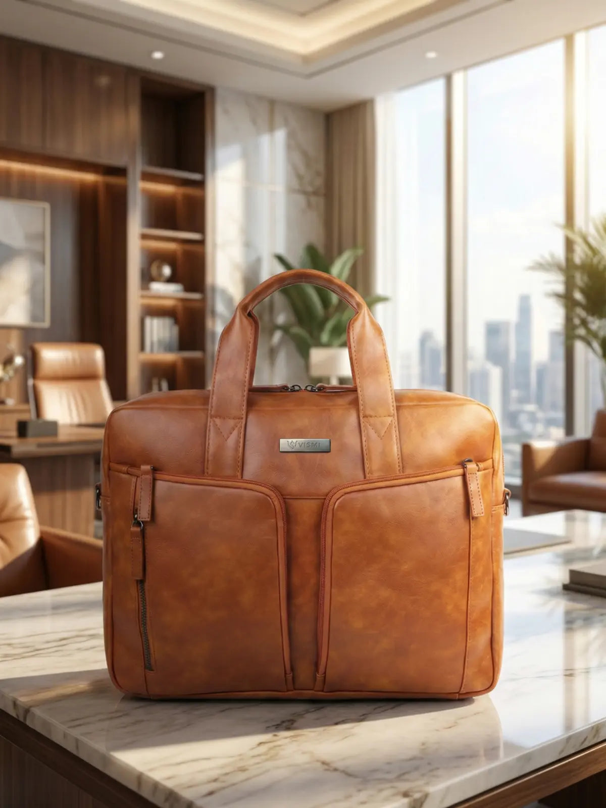 Timeless Orbit Laptop Messenger Bag - Tan