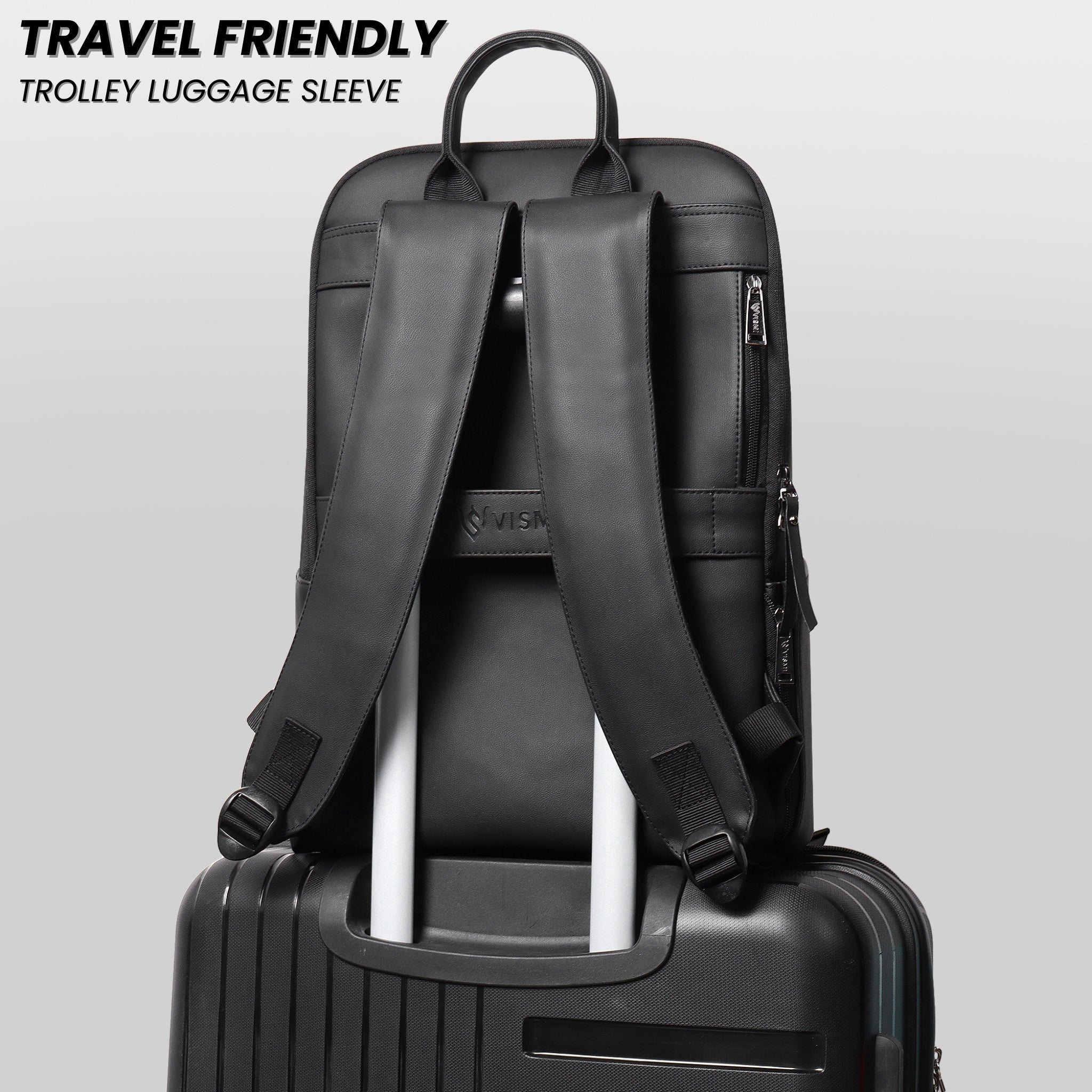 VISMIINTREND Executive Laptop Backpack - Black