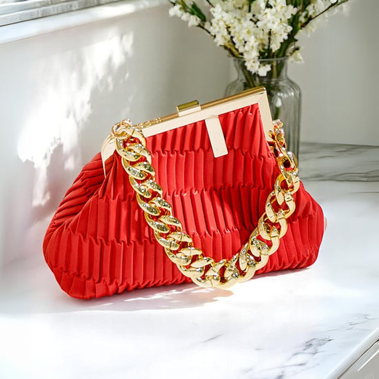 Fashionista Hobo Shoulder Bag- Red