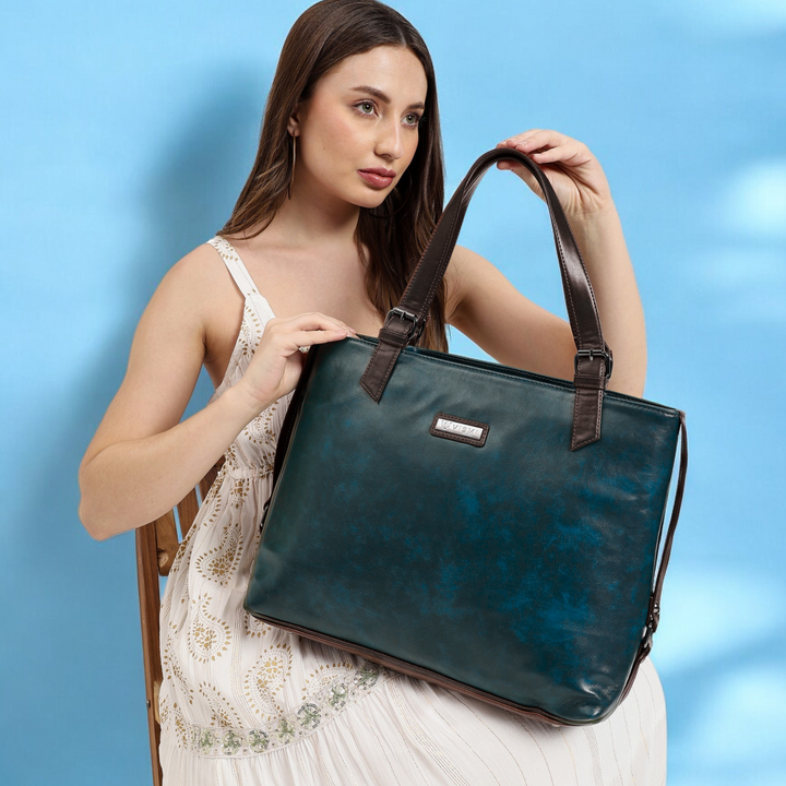 Timeless Classic Work Tote Bag - Teal blue