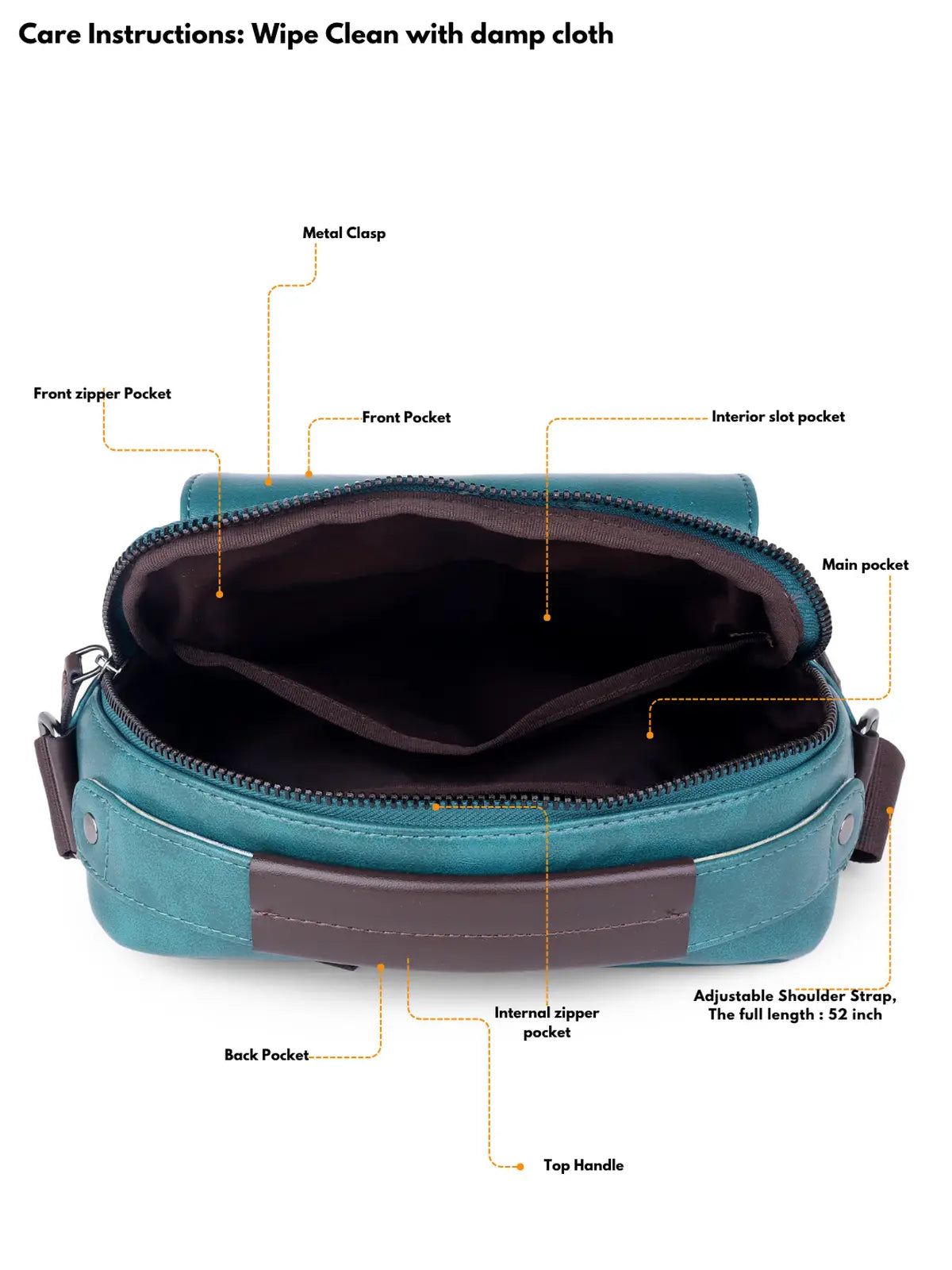 Timeless Alpha Men's Messenger Bag - Teal Blue