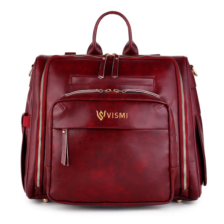 Timeless Backpack Messenger Diaper Bag - Wine