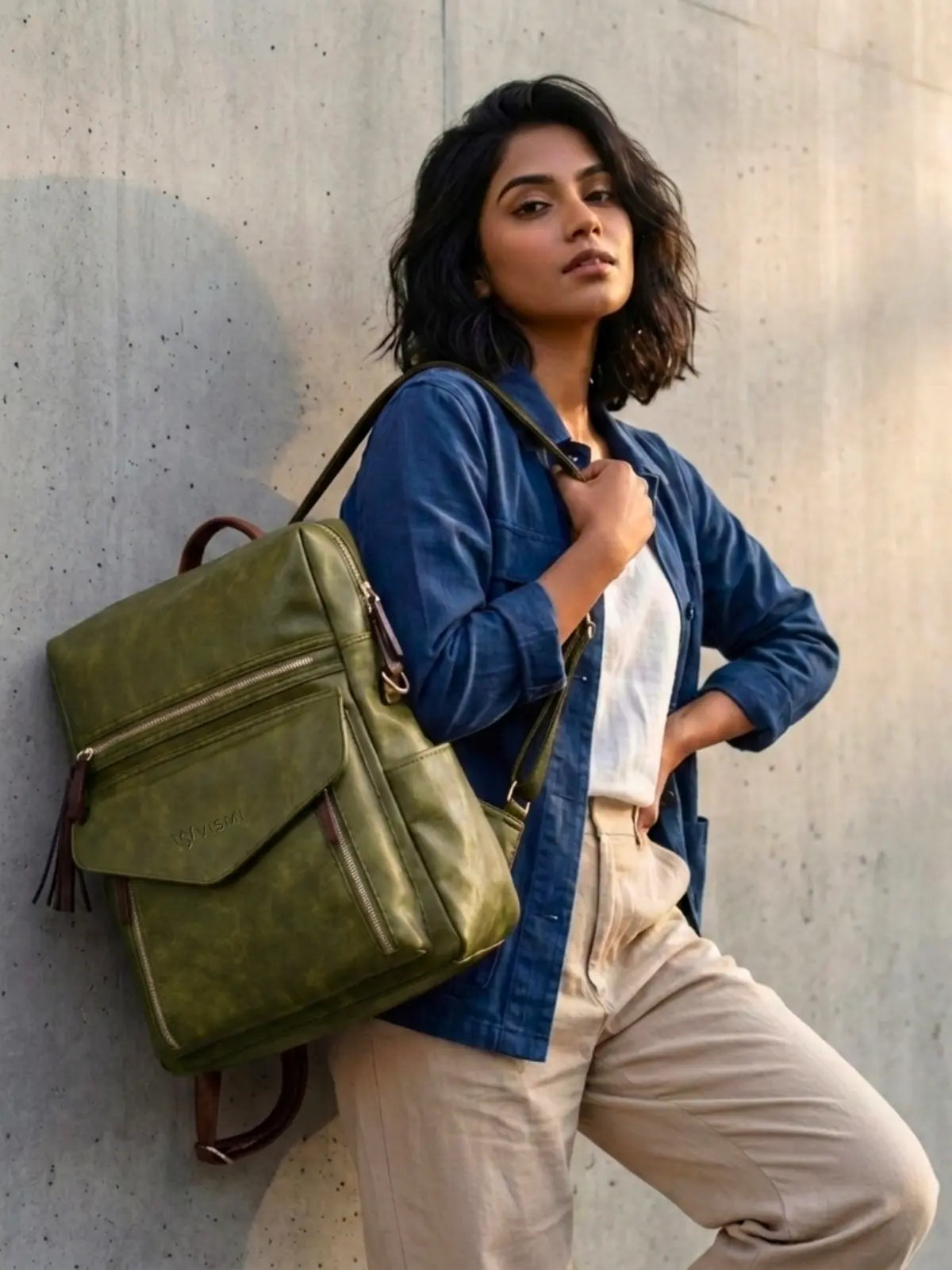 Timeless Shine Women Backpack - Green