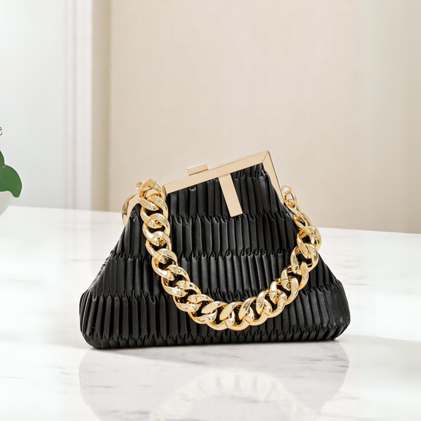 Fashionista Hobo Shoulder Bag- Black