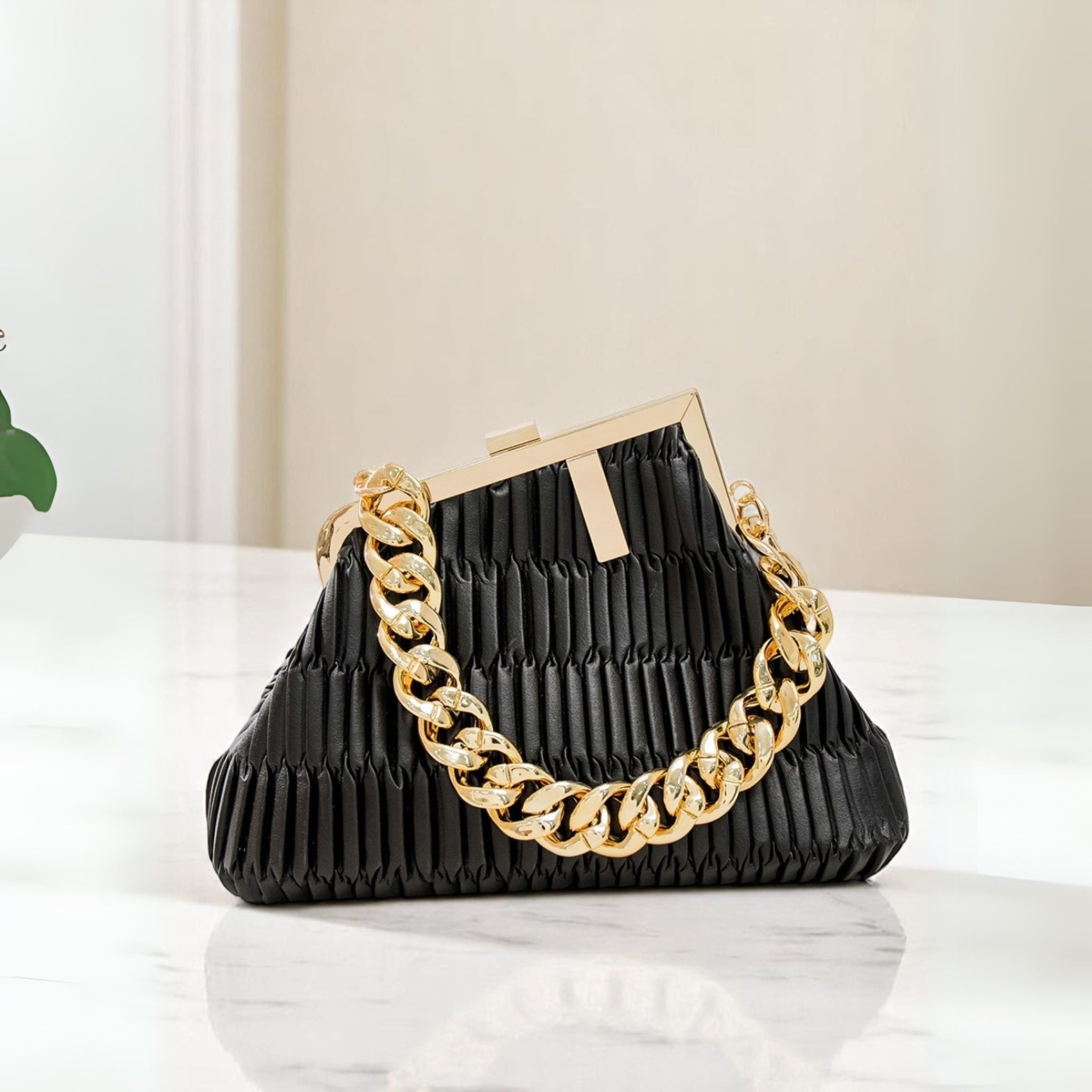 Fashionista Hobo Shoulder Bag- Black
