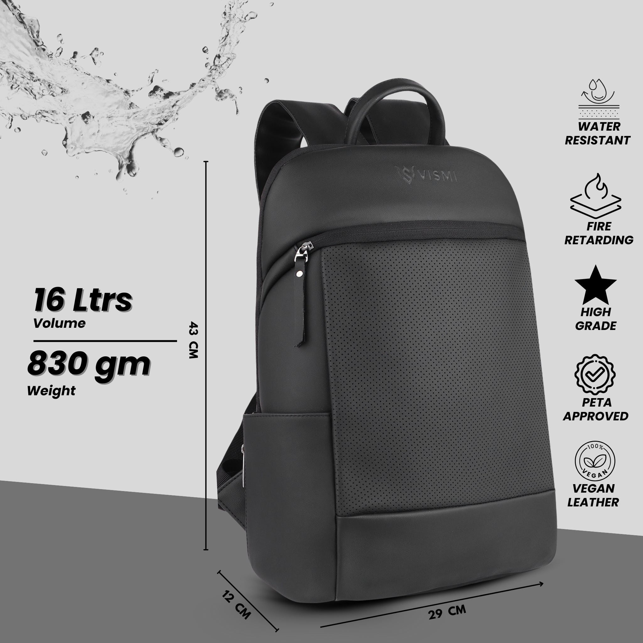 VISMIINTREND Executive Laptop Backpack - Black