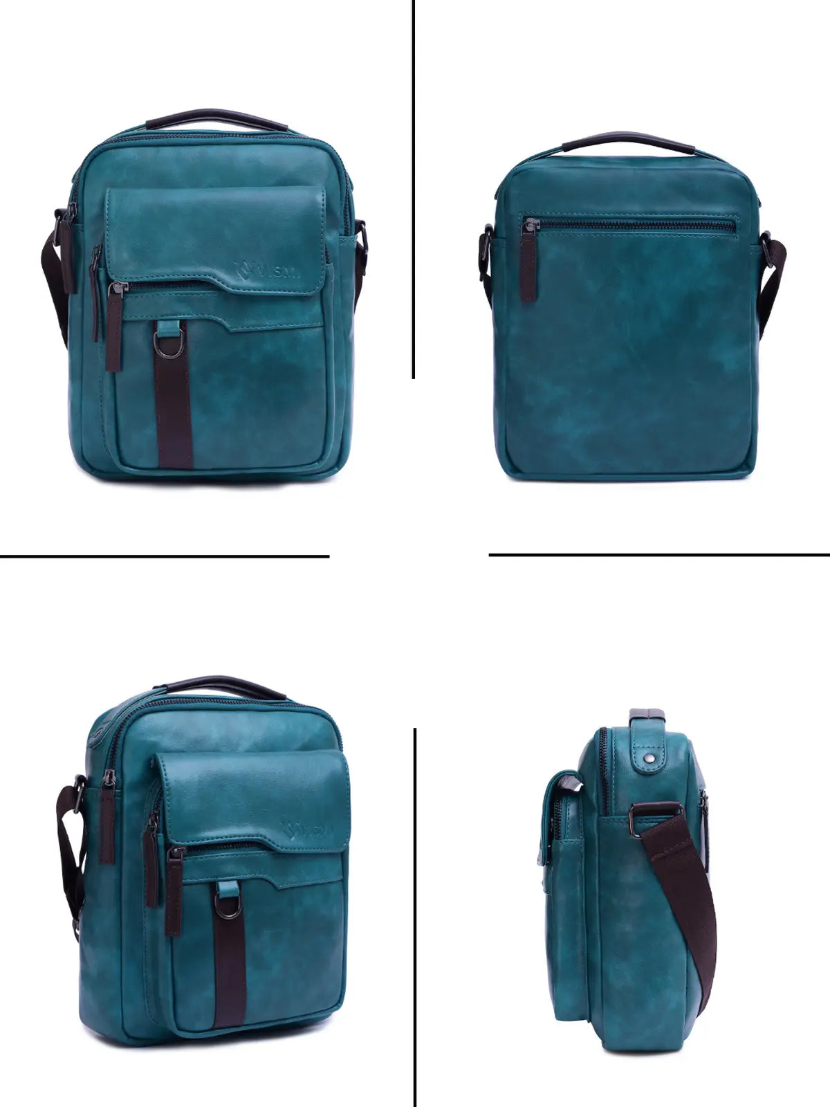 Timeless Alpha Men's Messenger Bag - Teal Blue