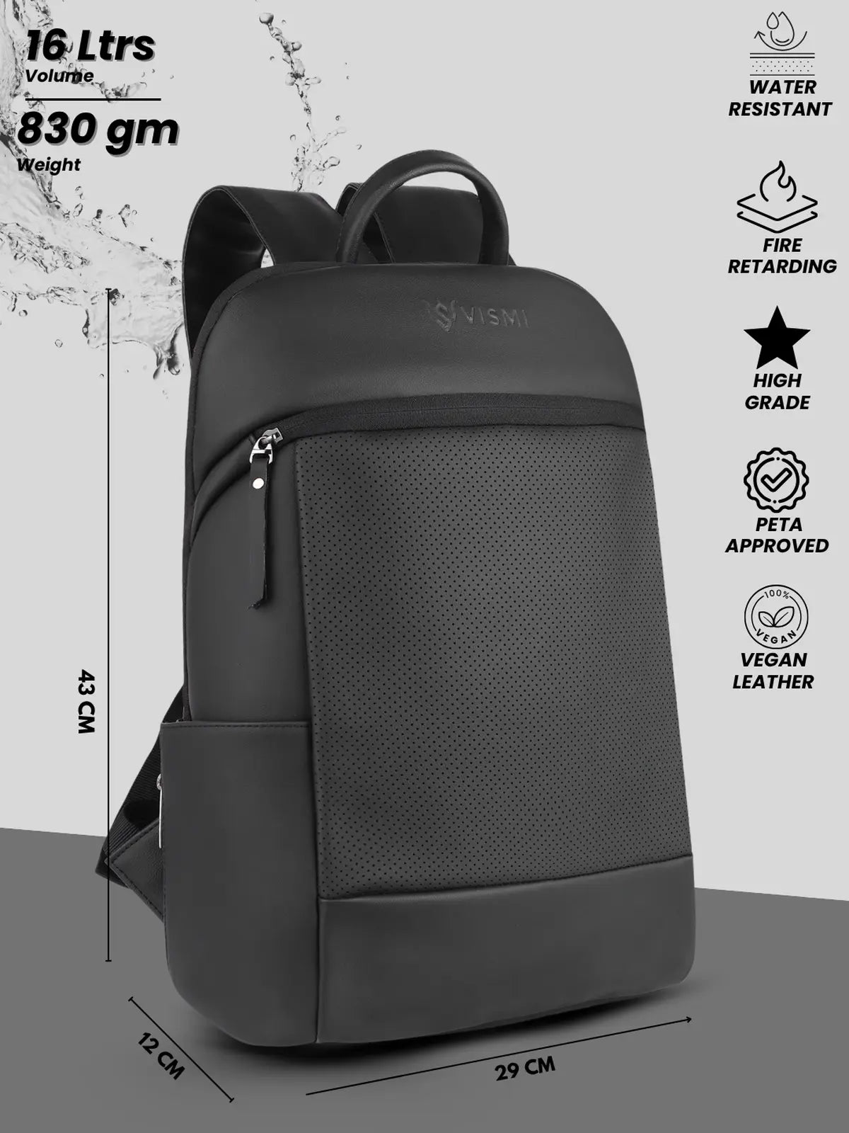 VISMIINTREND Executive Laptop Backpack - Black