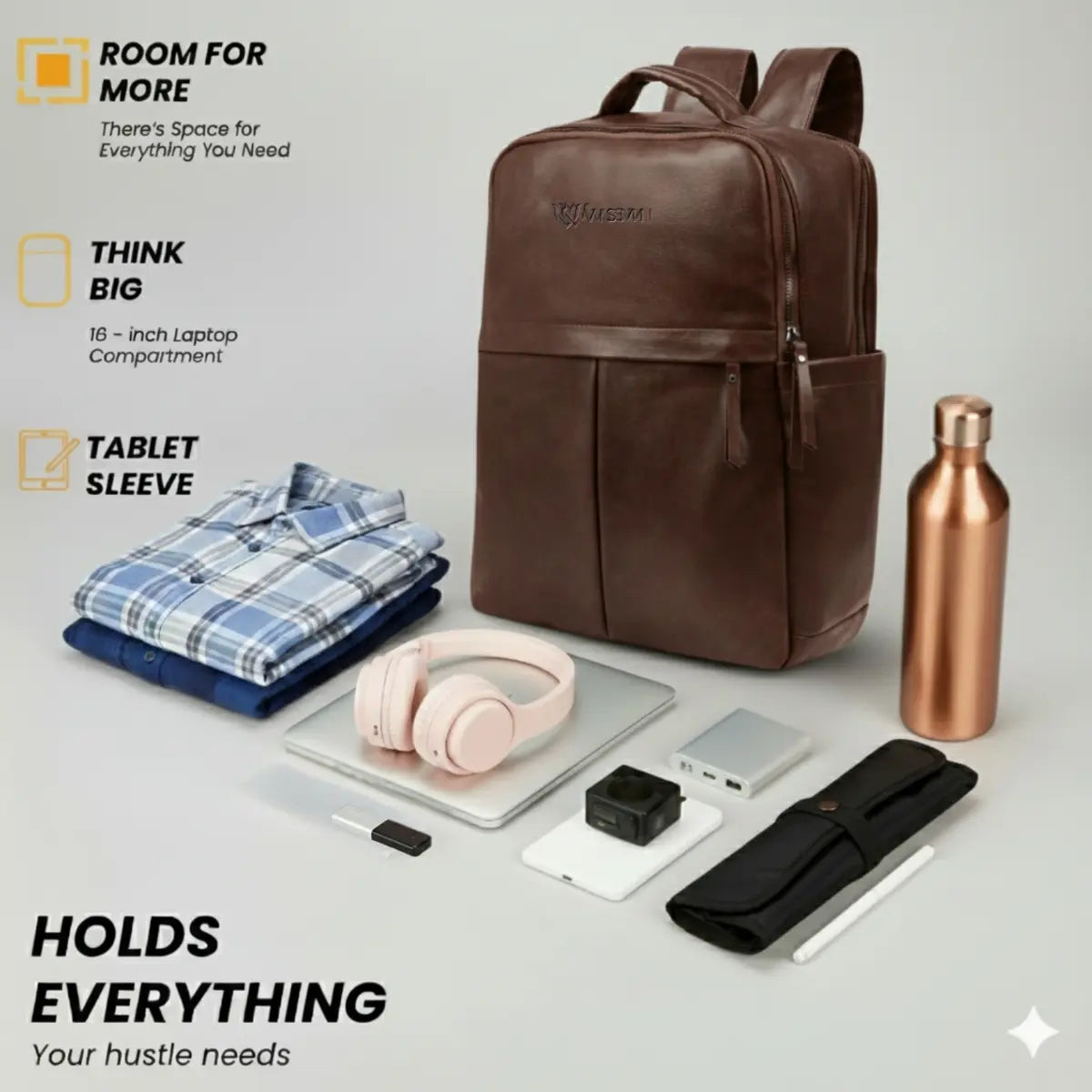 Timeless Voyager Laptop Backpack - Coffee Brown