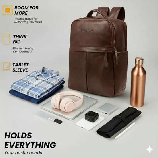 Timeless Voyager Laptop Backpack - Coffee Brown
