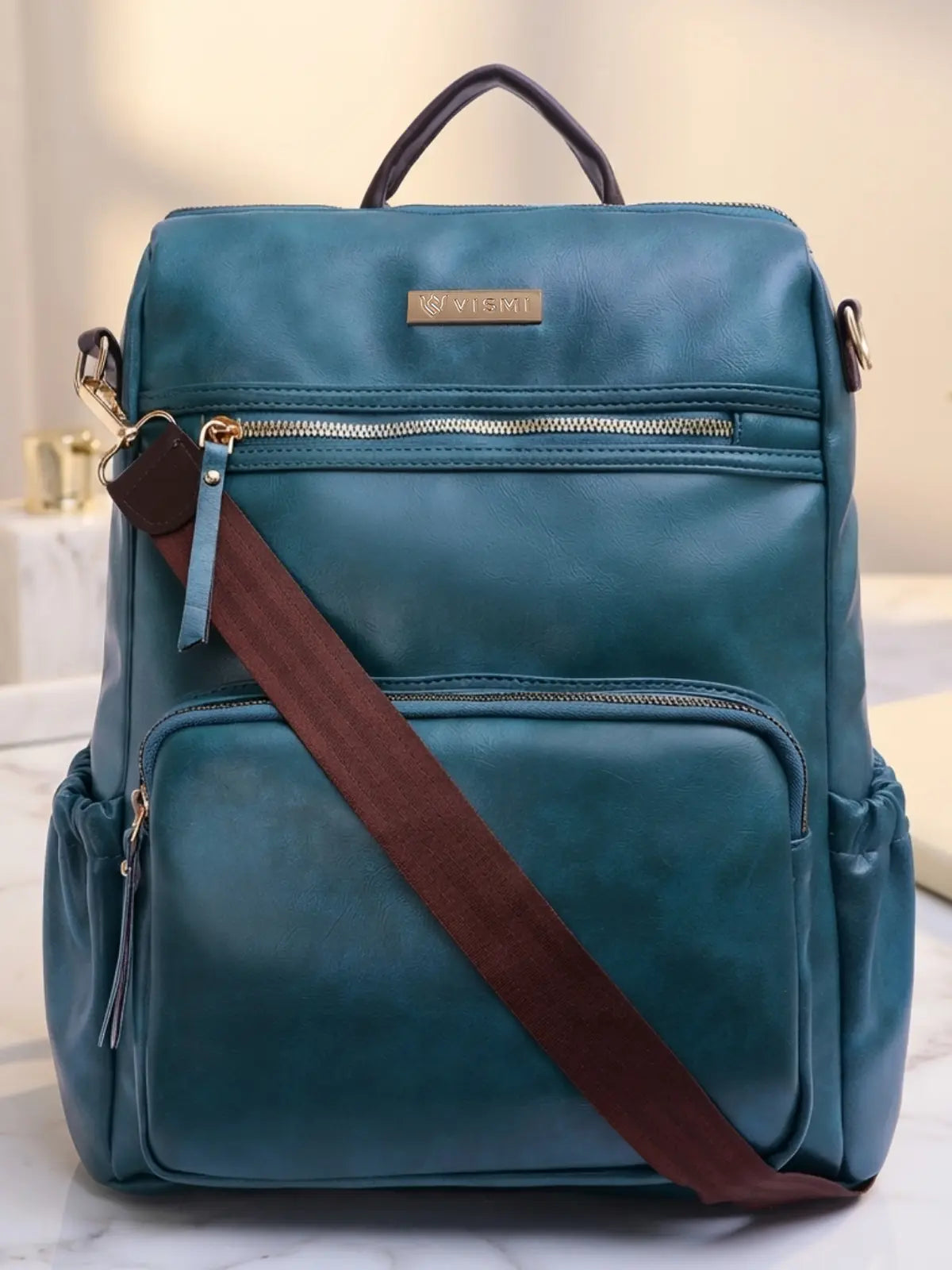 Timeless Diva Women Laptop Backpack - Teal Blue