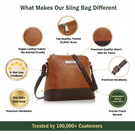 Timeless Luxe Women's Sling Bag - Tan