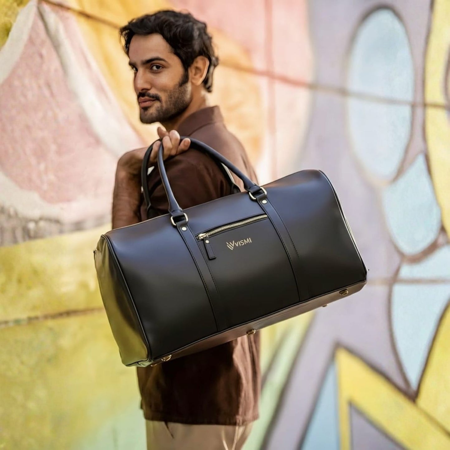 VISMIINTREND Travel Duffel Bags Premium Vegan Leather