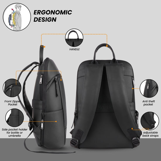 VISMIINTREND Executive Laptop Backpack - Black