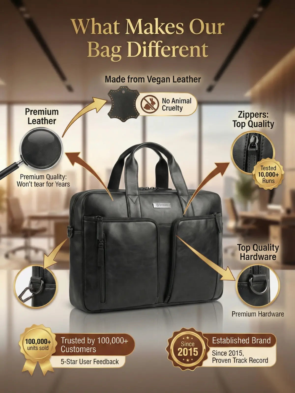 Timeless Orbit Laptop Messenger Bag - Black
