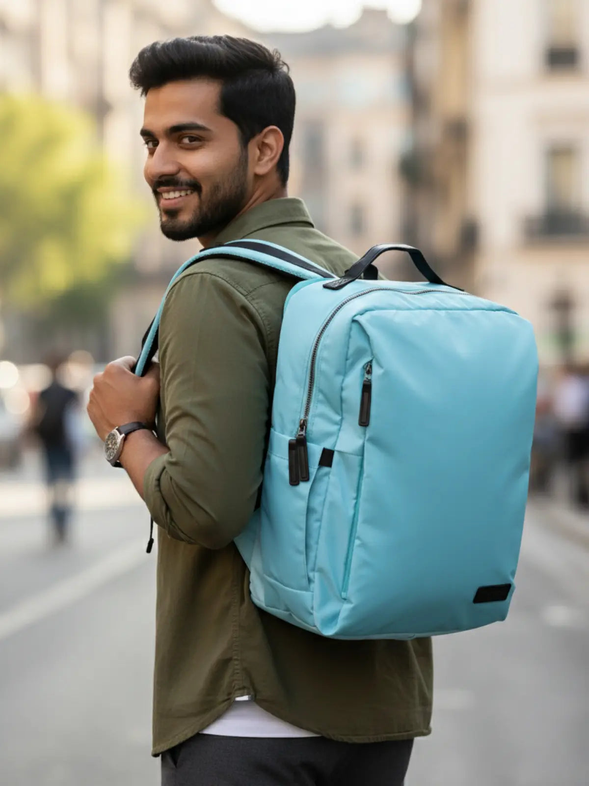 Everyday Essentials Travel Laptop Backpack - Sky Blue