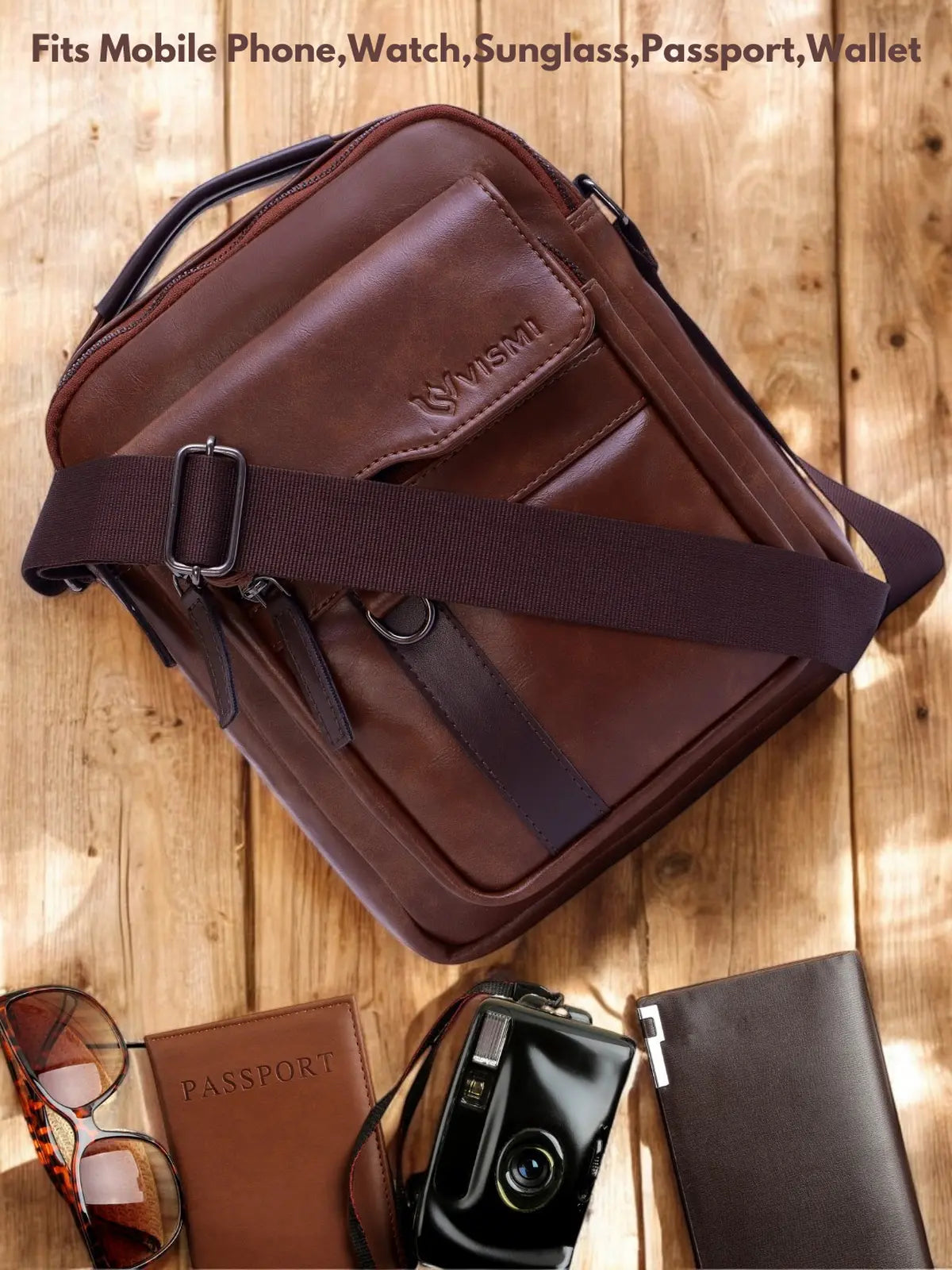 Timeless Alpha Men's Messenger Bag - Coffee Brown