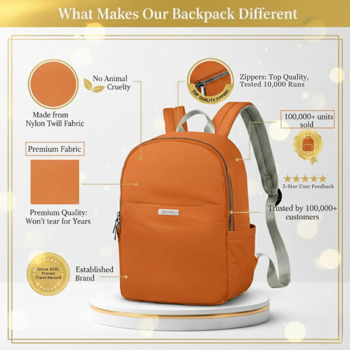 Everyday Essentials Women Backpack - Brick Orange