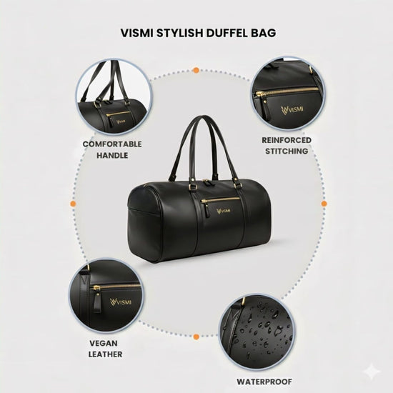 VISMIINTREND Travel Duffel Bags Premium Vegan Leather