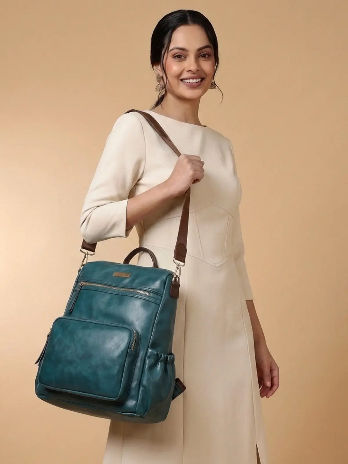 Timeless Diva Women Laptop Backpack - Teal Blue