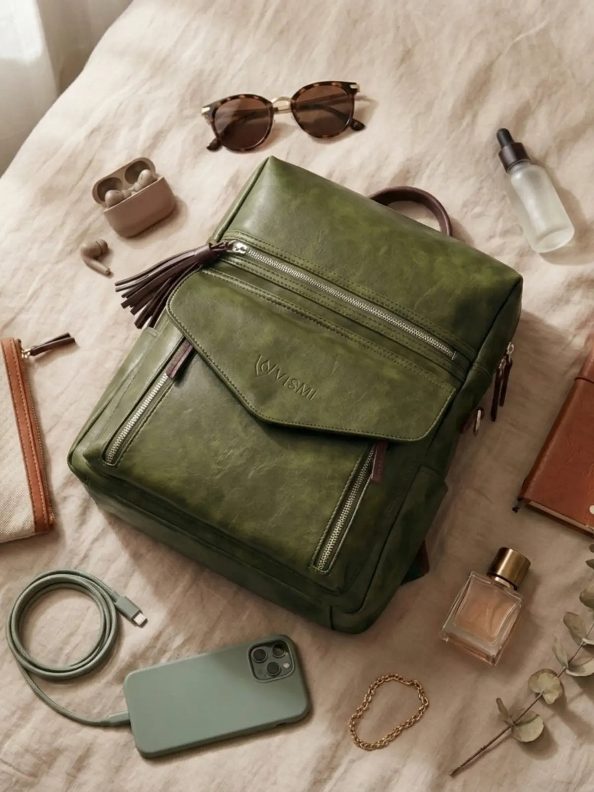 Timeless Shine Women Backpack - Green