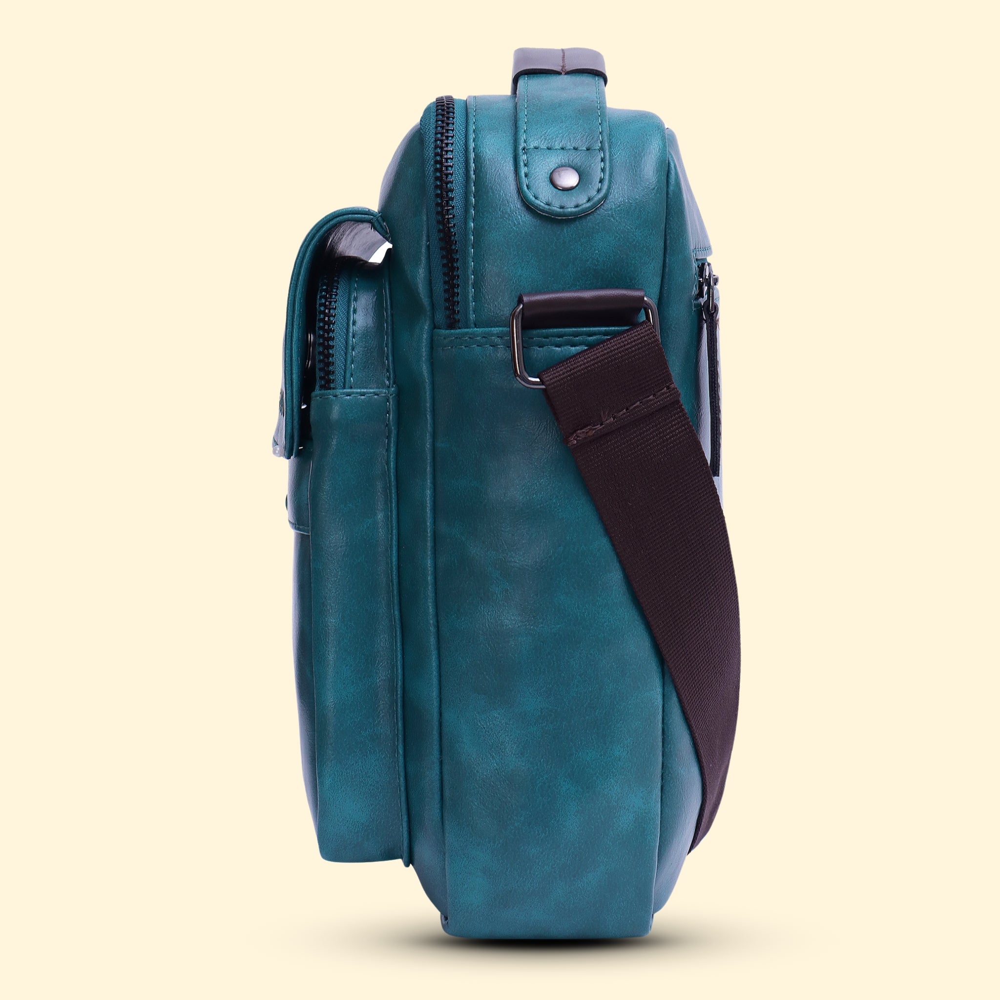 Timeless Alpha Men's Messenger Bag - Teal Blue
