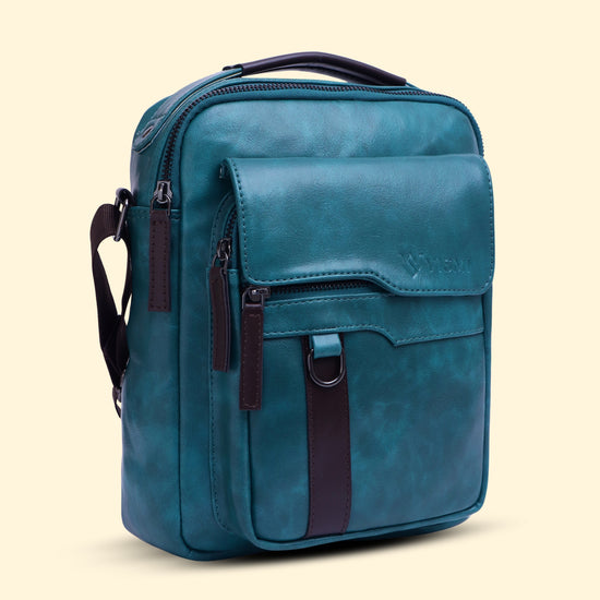 Timeless Alpha Men's Messenger Bag - Teal Blue
