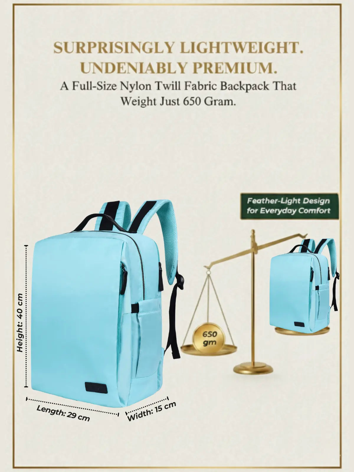 Everyday Essentials Travel Laptop Backpack - Sky Blue