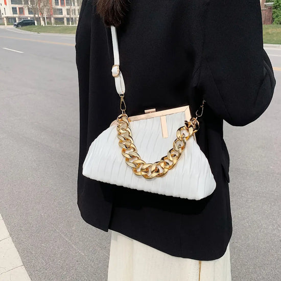 Fashionista Hobo Shoulder Bag -White