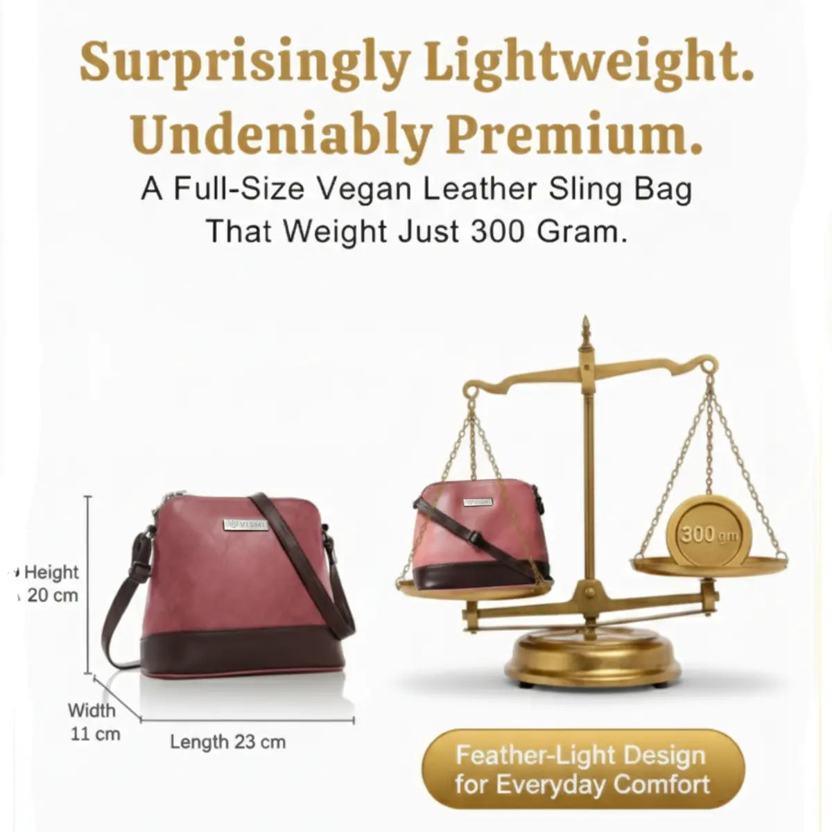 Timeless Luxe Women's Sling Bag - Blush Pink