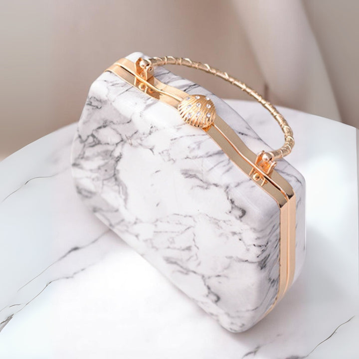 Marble Evening Bag- White