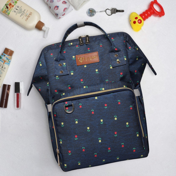 Snappy Zappy Backpack Diaper Bag - Navy Blue