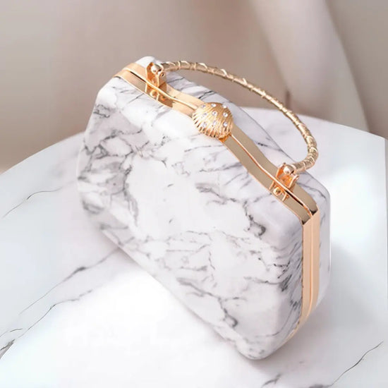 Marble Evening Bag- White
