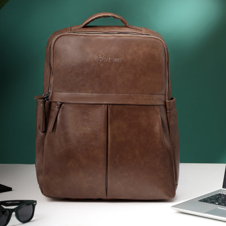 Timeless Voyager Laptop Backpack - Coffee Brown