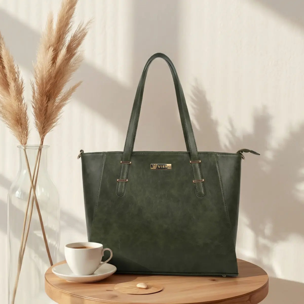 Timeless Contour Laptop Handbags - Olive Green