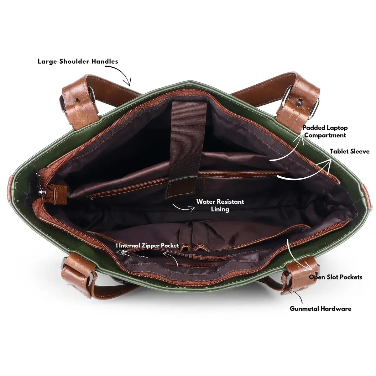 Timeless Classic Work Tote Bag - Olive Green
