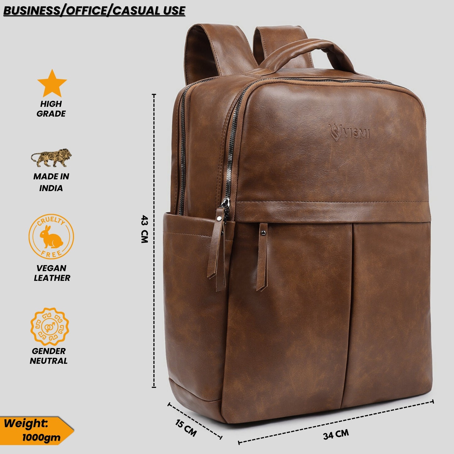 Timeless Voyager Laptop Backpack - Coffee Brown