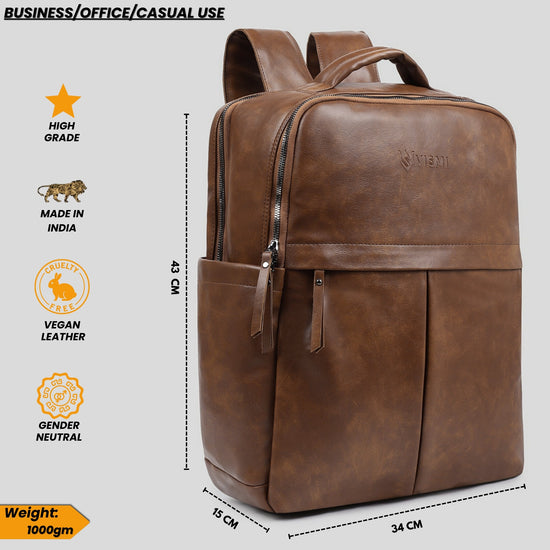 Timeless Voyager Laptop Backpack - Coffee Brown