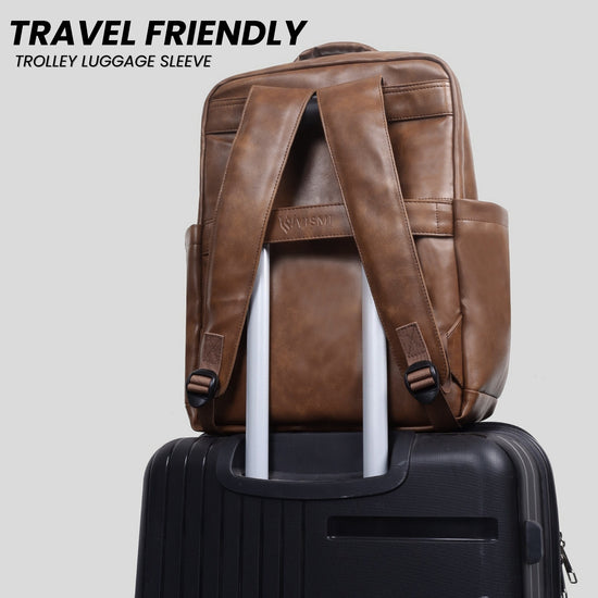 Timeless Voyager Laptop Backpack - Coffee Brown