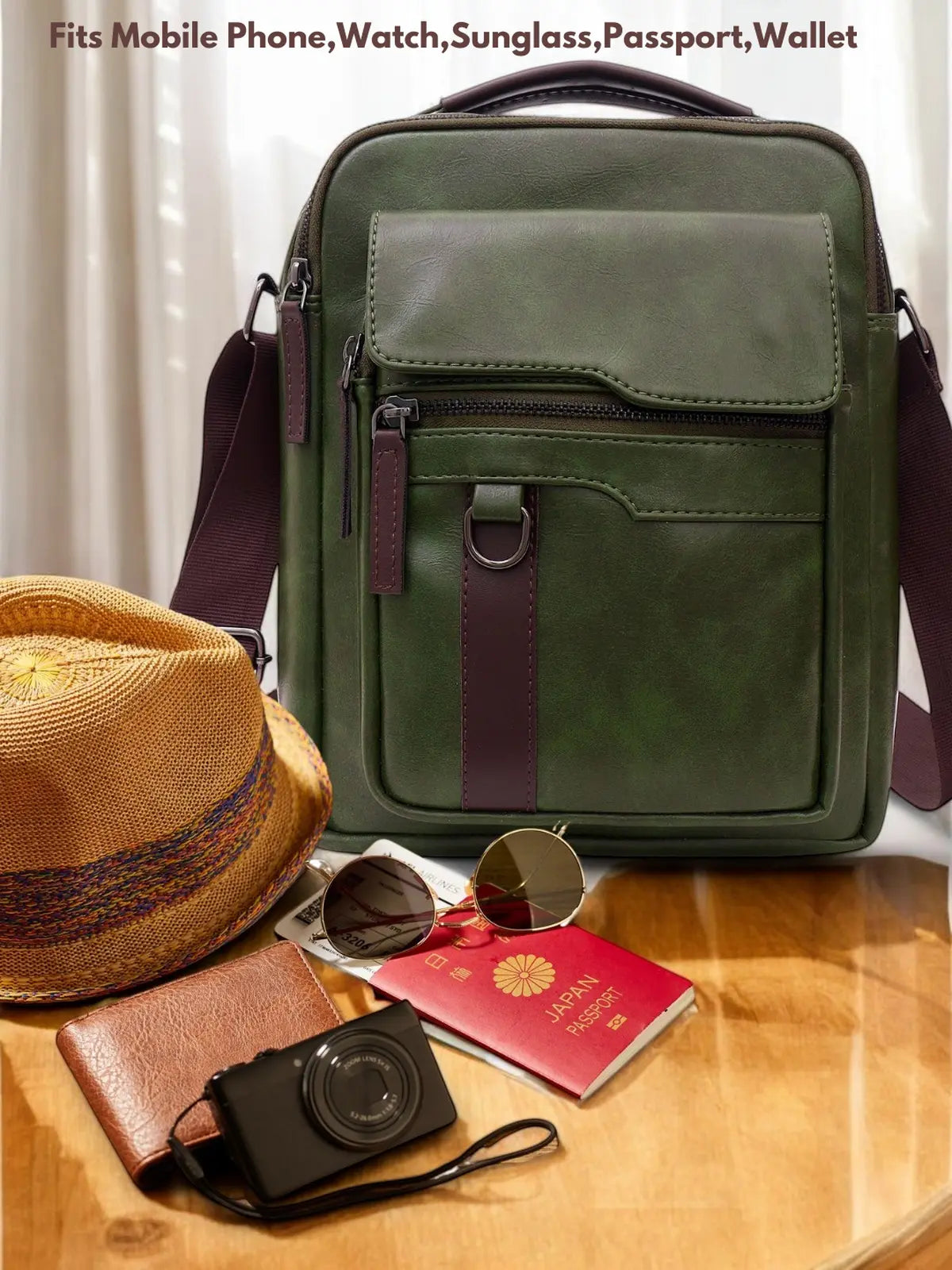Timeless Alpha Men's Messenger Bag - Olive Green