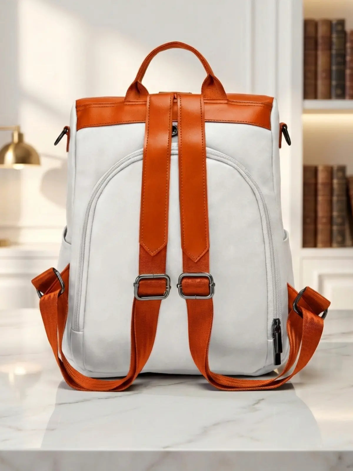 Timeless Aura Women Backpack Handbag - White