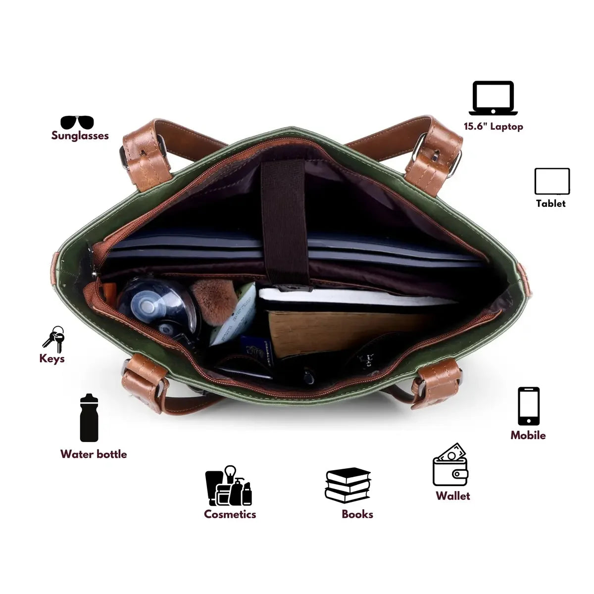 Timeless Classic Work Tote Bag - Olive Green