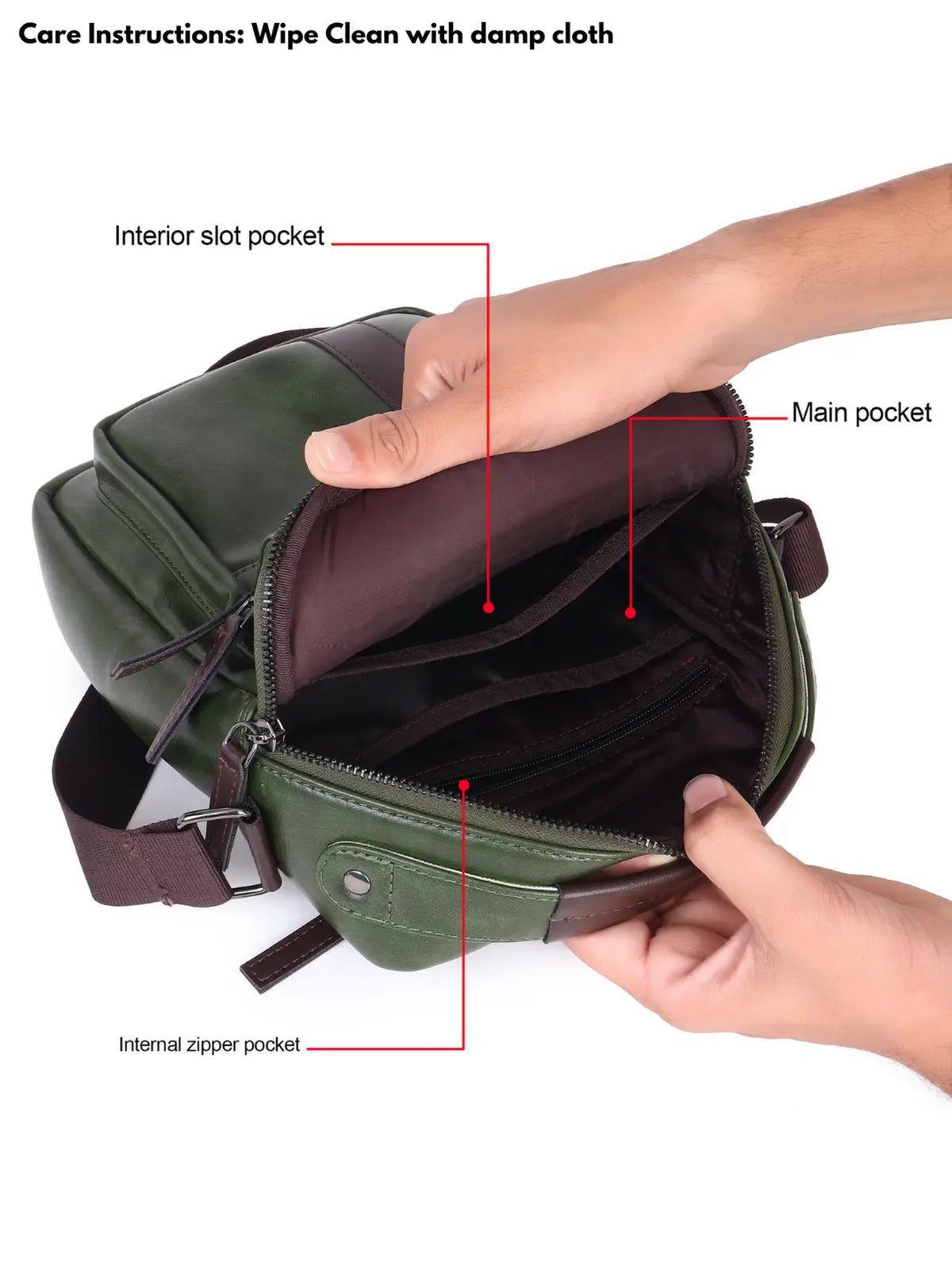 Timeless Alpha Men's Messenger Bag - Olive Green