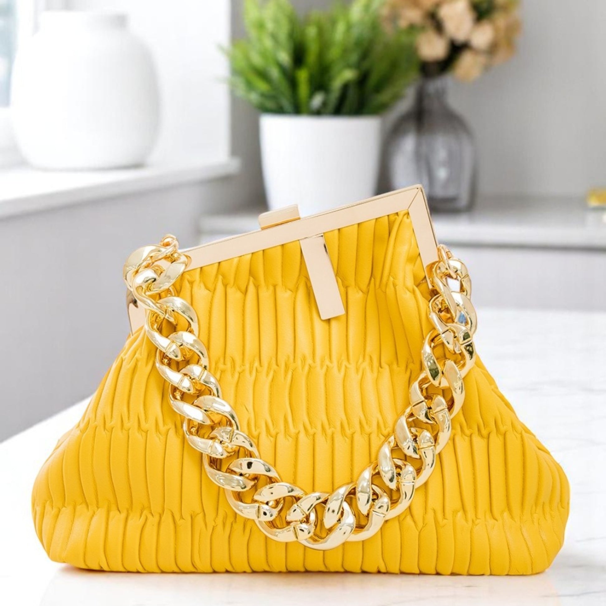 Fashionista Hobo Shoulder Bag- Yellow