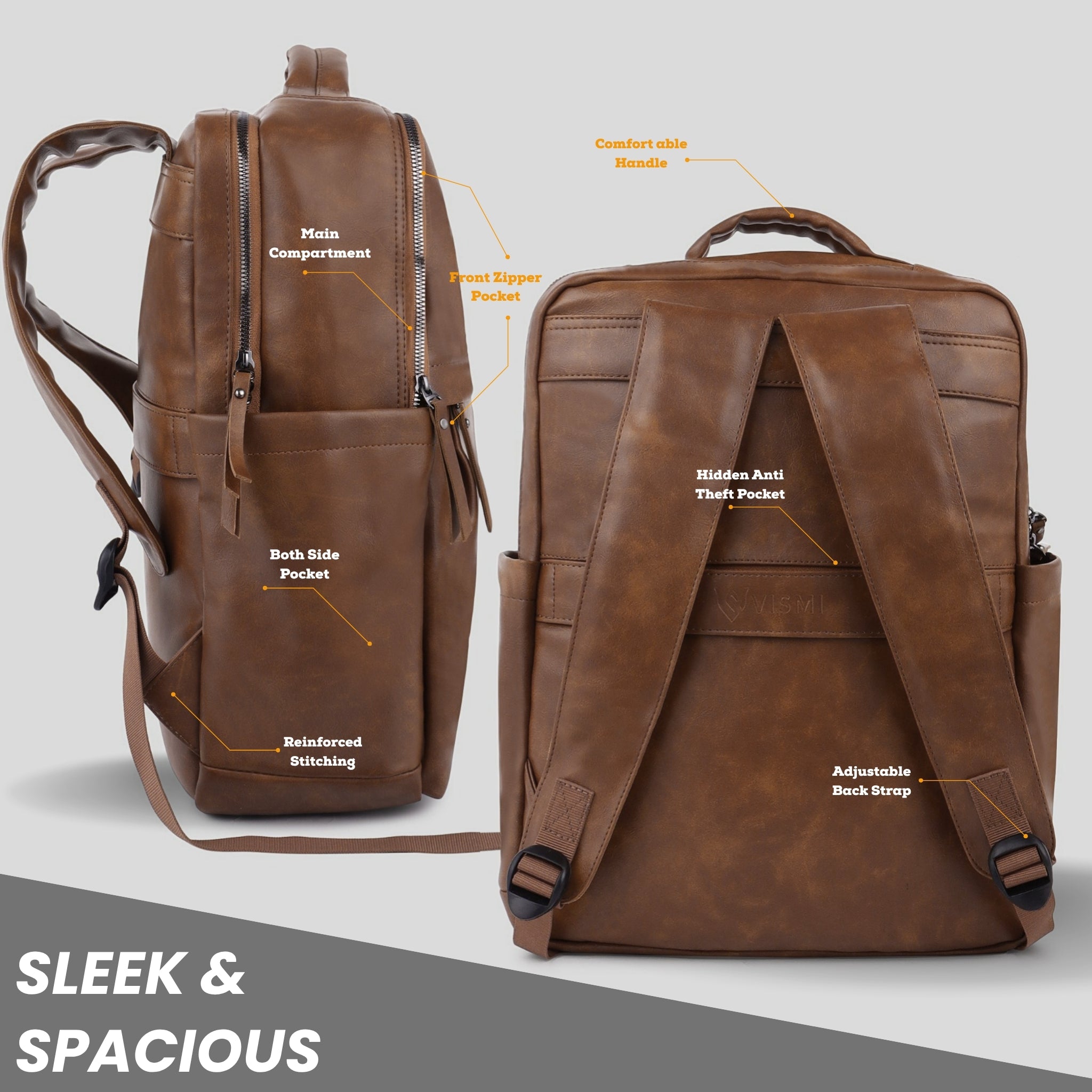 Timeless Voyager Laptop Backpack - Coffee Brown