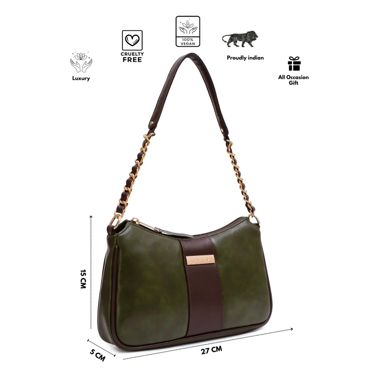 Timeless Glam Evening Bag - Olive Green