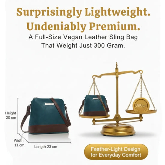 Timeless Luxe Women's Sling Bag - Teal blue